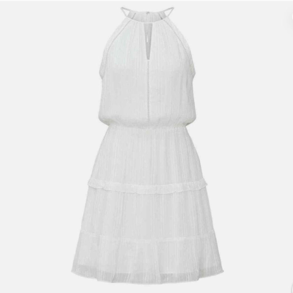 REVOLVE Parker Bruna Halter White Ruffled Tiered Bridal Shower Dress Size XS - Picture 3 of 7